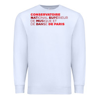 White logocnsmdp conservatoire de paris Premium Sweatshirt - linhVisuals