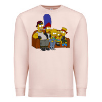 Pale Pink simpson family Premium Sweatshirt - linhVisuals
