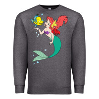 Charcoal Heather ariel mermaid Premium Sweatshirt - linhVisuals