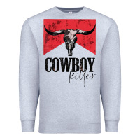 Heather Grey cowboy killer tshirt Premium Sweatshirt - linhVisuals