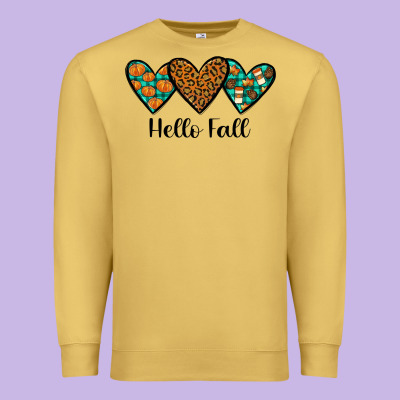 Hello Fall Premium Sweatshirt Designed By Jahusdesignshop