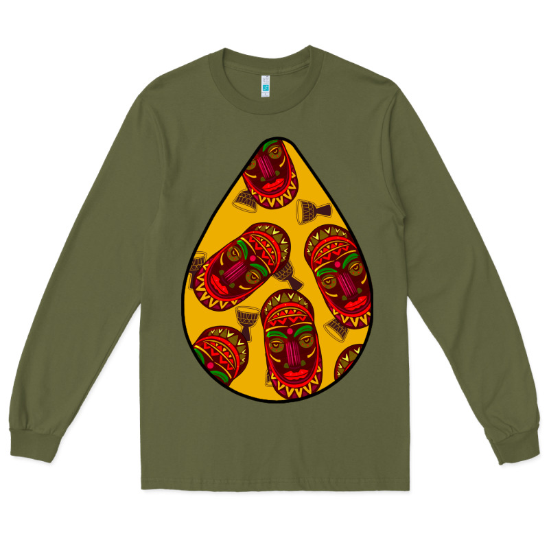 African Masks Teardrop  5 Long Sleeve Tee by BundleAndBundleShop | Teevron