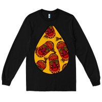 Black african masks teardrop  5 Long Sleeve Tee - BundleAndBundleShop