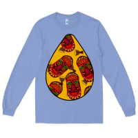 Colony Blue african masks teardrop  5 Long Sleeve Tee - BundleAndBundleShop
