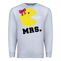 Heather Grey Mrs Pacman Premium Sweatshirt - linhVisuals