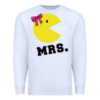 White Mrs Pacman Premium Sweatshirt - linhVisuals