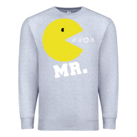 Heather Grey Mr Pacman Premium Sweatshirt - linhVisuals