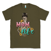 Army Green Mom life with skull Mother's Day Classic Tee - CowGirlArtShop