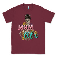 Burgundy Mom life with skull Mother's Day Classic Tee - CowGirlArtShop