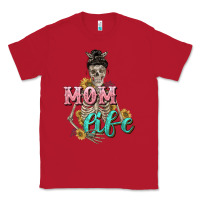 Red Mom life with skull Mother's Day Classic Tee - CowGirlArtShop
