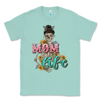Seafoam Mom life with skull Mother's Day Classic Tee - CowGirlArtShop