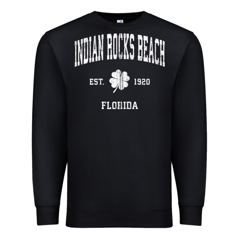 Indian Rocks Beach Florida Vintage Shamrock Sports Zip Hoodie Premium Sweatshirt by linhVisuals | Teevron