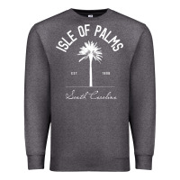 Charcoal Heather isle of palms sc palm tree isle of palms beach gift pullover hoodie Premium Sweatshirt - linhVisuals