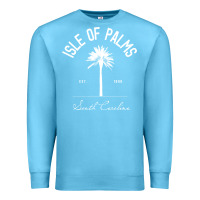 Ocean Blue isle of palms sc palm tree isle of palms beach gift pullover hoodie Premium Sweatshirt - linhVisuals