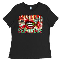 Black Self love is the best love Ladies Tee - FaDigitalArtStudio
