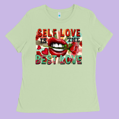 Self Love Is The Best Love Ladies Tee Designed By Fadigitalartstudio