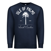 Navy isle of palms sc palm tree isle of palms beach gift pullover hoodie Premium Sweatshirt - linhVisuals