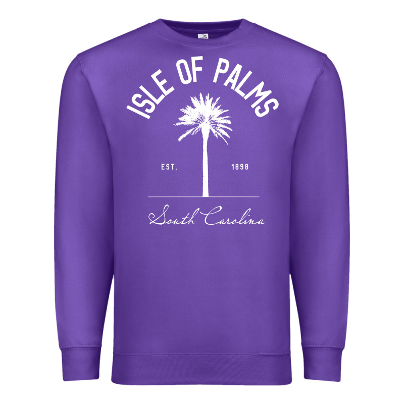 Isle Of Palms Sc Palm Tree Isle Of Palms Beach Gift Pullover Hoodie Premium Sweatshirt by linhVisuals | Teevron