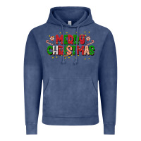 Vintage Denim festive merry christmas greeting Vintage Hoodie - CowhideDigitalArt