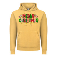 Vintage Mustard festive merry christmas greeting Vintage Hoodie - CowhideDigitalArt