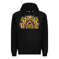 Black sunflower sports rainbow Premium Hoodie - RacoonDesign
