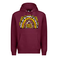 Burgundy sunflower sports rainbow Premium Hoodie - RacoonDesign