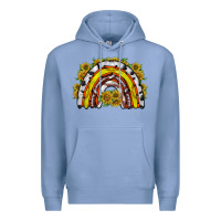 Colony Blue sunflower sports rainbow Premium Hoodie - RacoonDesign
