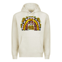 Oatmeal Heather sunflower sports rainbow Premium Hoodie - RacoonDesign