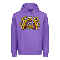 Purple sunflower sports rainbow Premium Hoodie - RacoonDesign