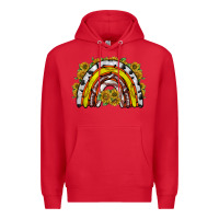 Red sunflower sports rainbow Premium Hoodie - RacoonDesign