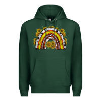 Sports Green sunflower sports rainbow Premium Hoodie - RacoonDesign