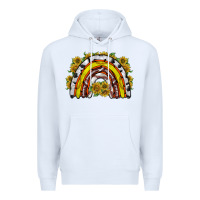 White sunflower sports rainbow Premium Hoodie - RacoonDesign