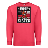 Cardinal my favorite firefighter calls me sister. Premium Sweatshirt - linhVisuals