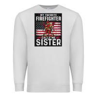 Dove Grey my favorite firefighter calls me sister. Premium Sweatshirt - linhVisuals