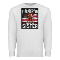 Oatmeal Heather my favorite firefighter calls me sister. Premium Sweatshirt - linhVisuals