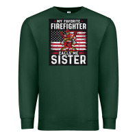 Sports Green my favorite firefighter calls me sister. Premium Sweatshirt - linhVisuals