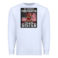 White my favorite firefighter calls me sister. Premium Sweatshirt - linhVisuals