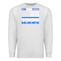 Oatmeal Heather blue lives matter for police officer Premium Sweatshirt - linhVisuals