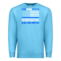 Ocean Blue blue lives matter for police officer Premium Sweatshirt - linhVisuals