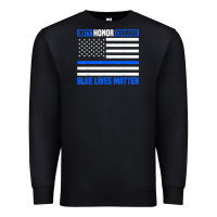 Black blue lives matter for police officer Premium Sweatshirt - linhVisuals