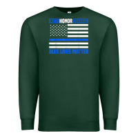 Sports Green blue lives matter for police officer Premium Sweatshirt - linhVisuals