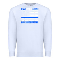 White blue lives matter for police officer Premium Sweatshirt - linhVisuals