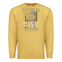 Antique Gold boston police shirt saint michael police officer prayer Premium Sweatshirt - linhVisuals