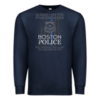 Navy boston police shirt saint michael police officer prayer Premium Sweatshirt - linhVisuals