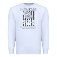 White boston police shirt saint michael police officer prayer Premium Sweatshirt - linhVisuals