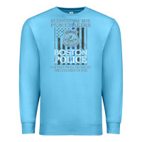 Ocean Blue boston police shirt saint michael police officer prayer Premium Sweatshirt - linhVisuals