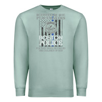 Seafoam boston police shirt saint michael police officer prayer Premium Sweatshirt - linhVisuals