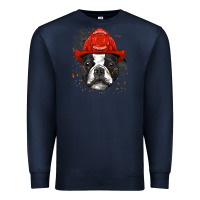 Navy boston terrier firefighter boston terrier dog lover premium Premium Sweatshirt - linhVisuals