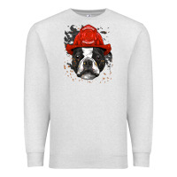 Oatmeal Heather boston terrier firefighter boston terrier dog lover premium Premium Sweatshirt - linhVisuals