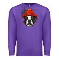 Purple boston terrier firefighter boston terrier dog lover premium Premium Sweatshirt - linhVisuals